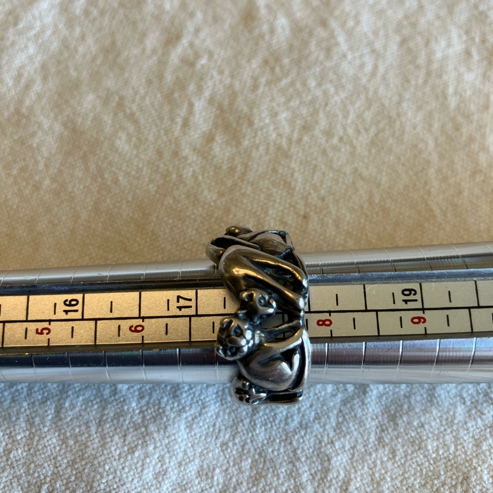 Whimsical Silver Cat Design Ring - image 4